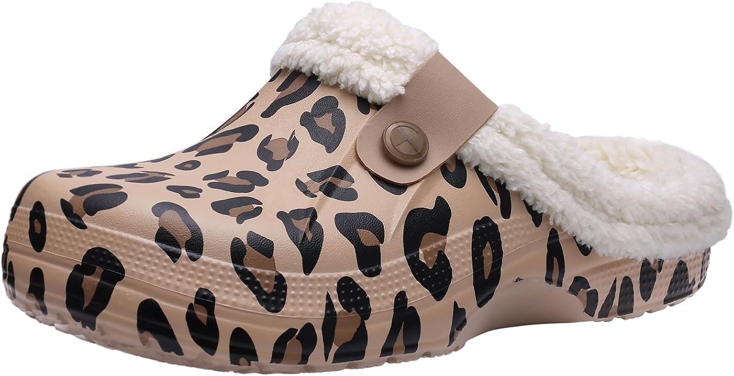 Beslip Fur Lined Clogs for Women & Men Fuzzy Slippers with Memory Foam