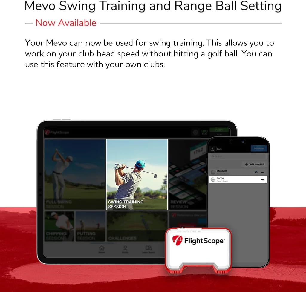 FlightScope Mevo Launch Monitor with The Net Return Home Series V2 Golf Net | 8 Swing Data Parameters, Skills Games, Video Capture, Swing Training | Indoor and Outdoor