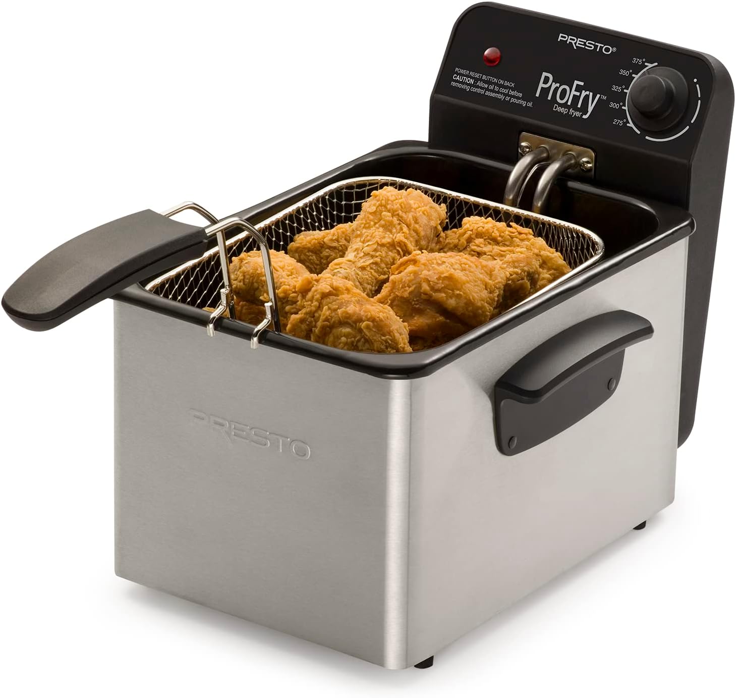 National Presto 05461 Stainless Steel Pro Fry Immersion Element Deep Fryer,Silver, 15.40 x 11.60 x 10.60 inches