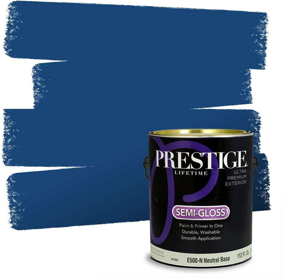 PRESTIGE Paints Exterior Paint and Primer In One, 1-Gallon, Semi-Gloss, Comparable Match of Sherwin Williams* Nifty Turquoise*
