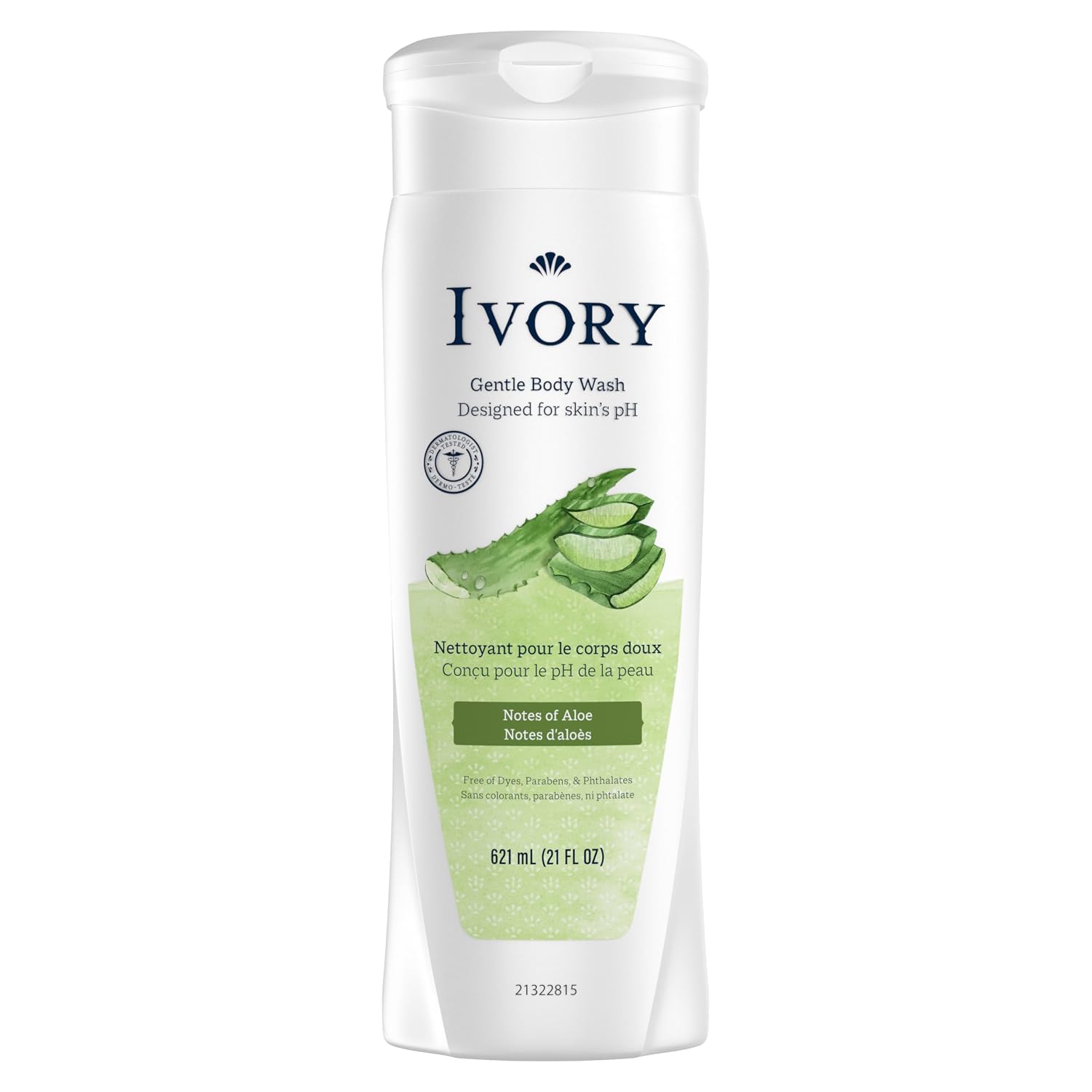 Ivory Body Wash, Designed for the Whole Family, Gentle Formula, Free of Dyes Heavy Perfumes Parabens Phthalates & Silicones, Original Scent, 21 oz (Pack of 2)