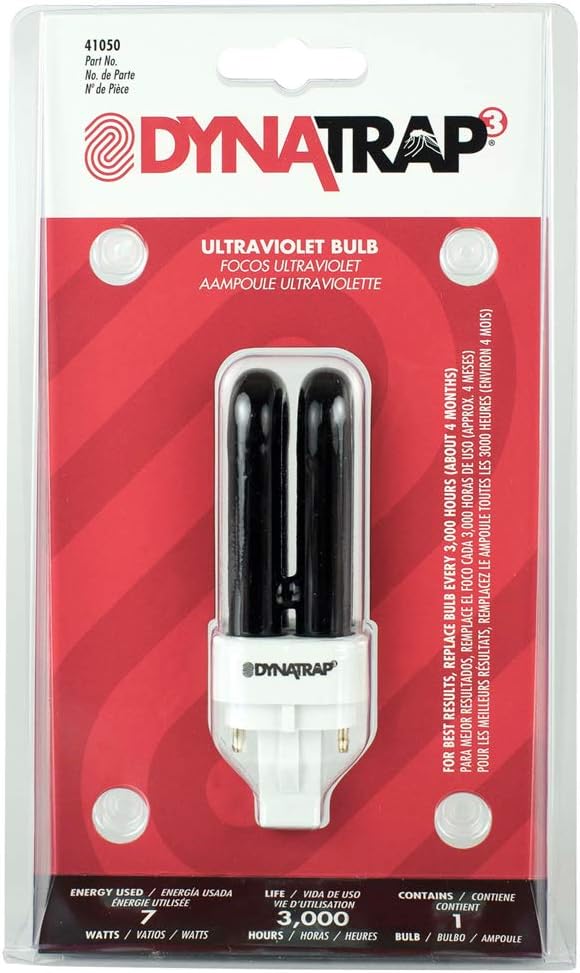 DynaTrap UV Replacement Light Bulb, 7-Watt UV Bulb | Compatible with 1/2 Acre DynaTrap Flying Insect Trap Models, Attract Mosquitoes, Biting Flies, Gnats, and Moths, 41050