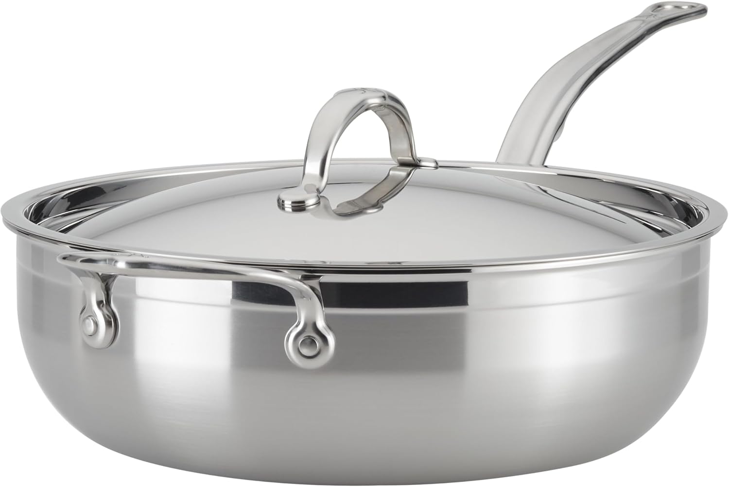 Hestan ProBond Forged - Professional Clad Stainless Steel All-In-One Pan, 5 Quart, with Helper Handle, Induction Compatible