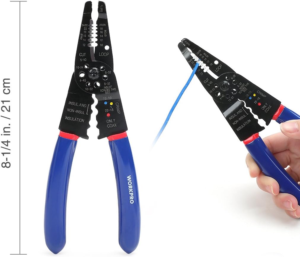 WORKPRO Crimping Tool Kit with 582PCS Heat Shrink Wire Connectors | Electrical Wire Terminals for AWG 22-10, 3-in-1 Wire Strippers Cutters & Crimpers