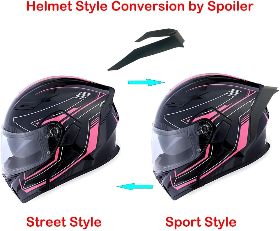 1Storm Motorcycle Modular Full Face Helmet Bike Flip up Dual Visor Sun Shield: HB89 Matt Black