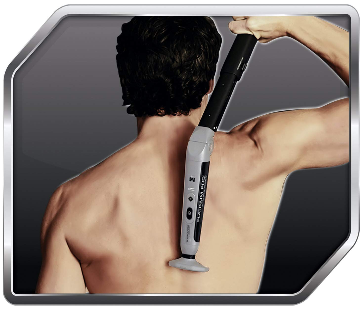 MANGROOMER - PLATINUM PRO New Back Hair Shaver Complete Attachment Head with Shock Absorber Neck and 1.8 Inch Blade Design!