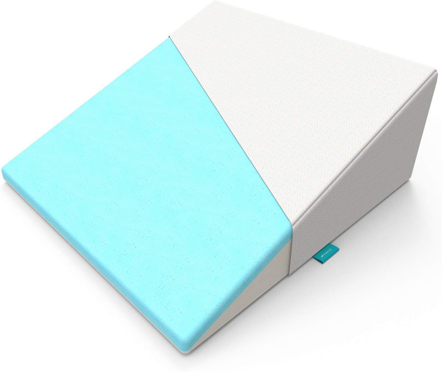 Bed Wedge Pillow Gel Memory Foam Top - Cooling Elevated Support Cushion for Lower Back Pain, Acid Reflux, Heartburn, Allergies