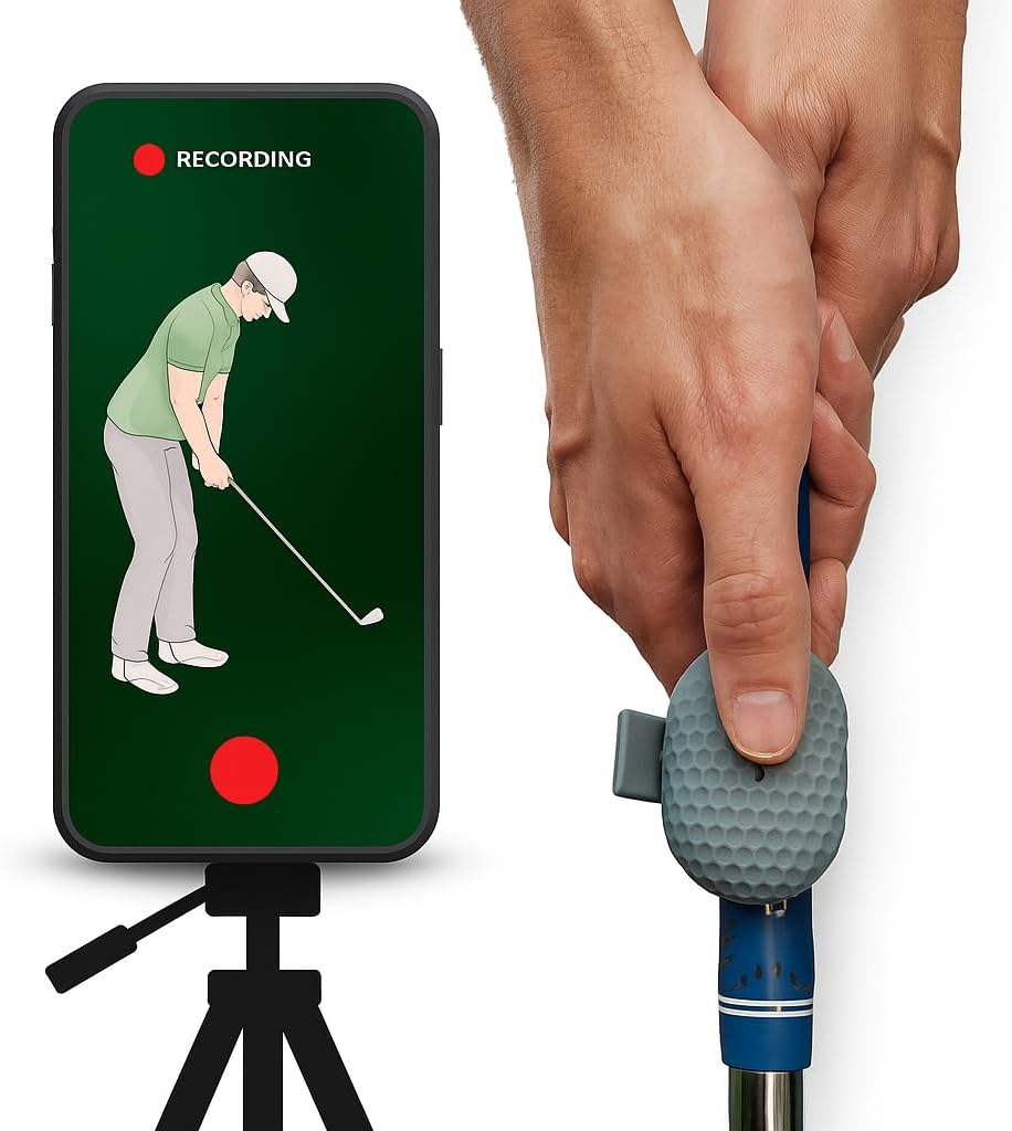 SnapSwing Hands-Free Golf Swing Recorder – Instantly Film Every Swing from Your Club Grip – Fix Your Swing Faster Without a Coach – Bluetooth