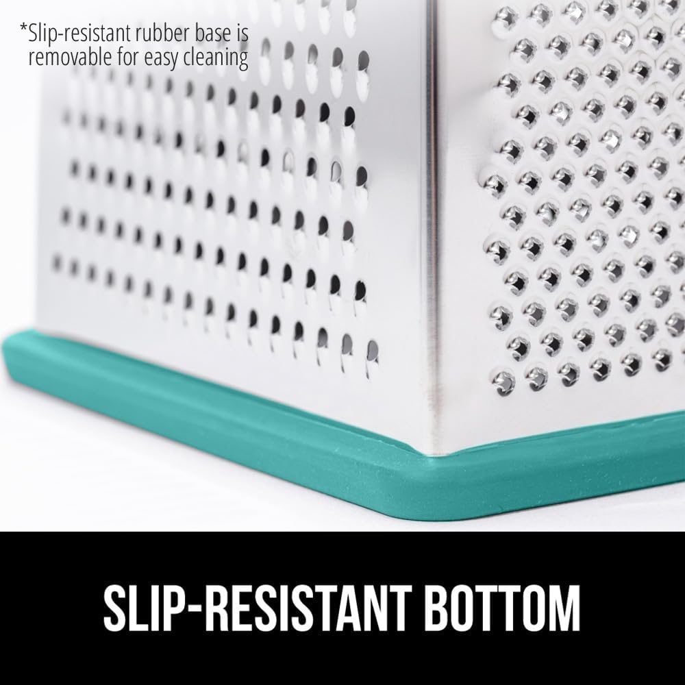 GORILLA GRIP® XL 4-Sided Stainless Steel BPA-Free Cheese Grater, Black