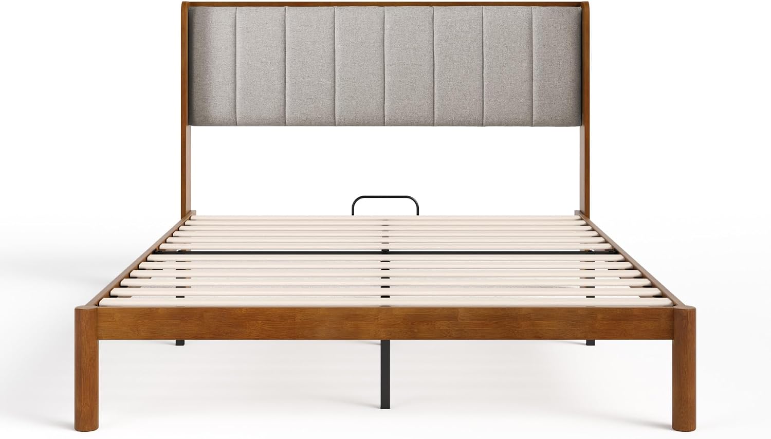 Zinus Jonas Bamboo Platform Bed Frame, Wingback Headboard, Queen | Mid-Century Modern Design, Plush Upholstered Comfort, Sustainable Bamboo, Fits Any Bedroom Style, No Box Spring Needed