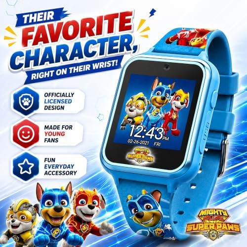 Accutime Paw Patrol Smart Watch with Camera for Kids and Toddlers - Interactive Smartwatch for Boys & Girls Featuring Games, Voice Recorder