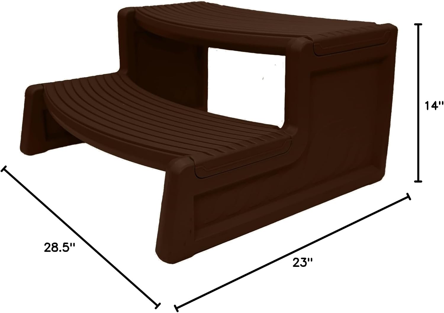 Confer Plastics Resin Multi Purpose Outdoor Non Slip Portable Spa and Hot Tub Handi-Step Deck Patio Steps Accessories, Charcoal Grey