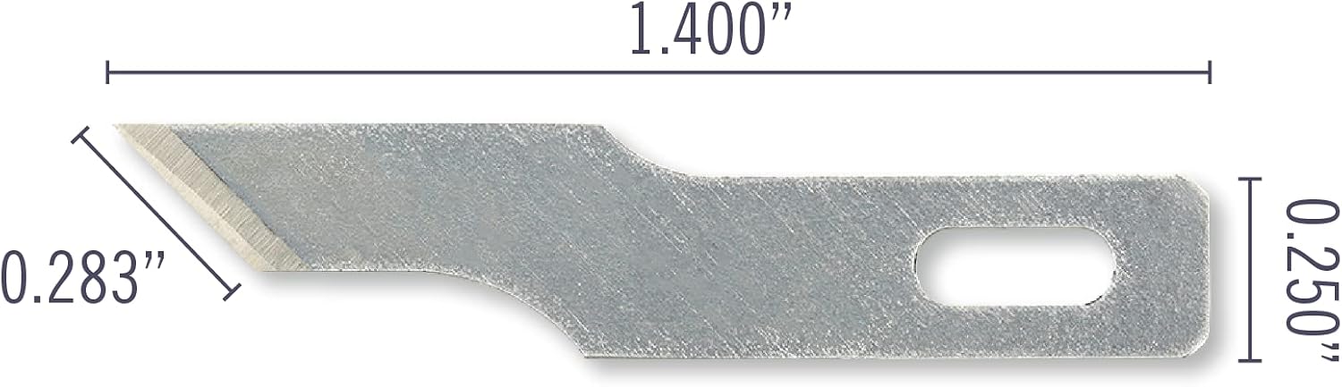 Excel Blades #16 Angled Stencil Edge Replacement Blades – 100-Pack High Carbon Steel Blades for Precision Cutting