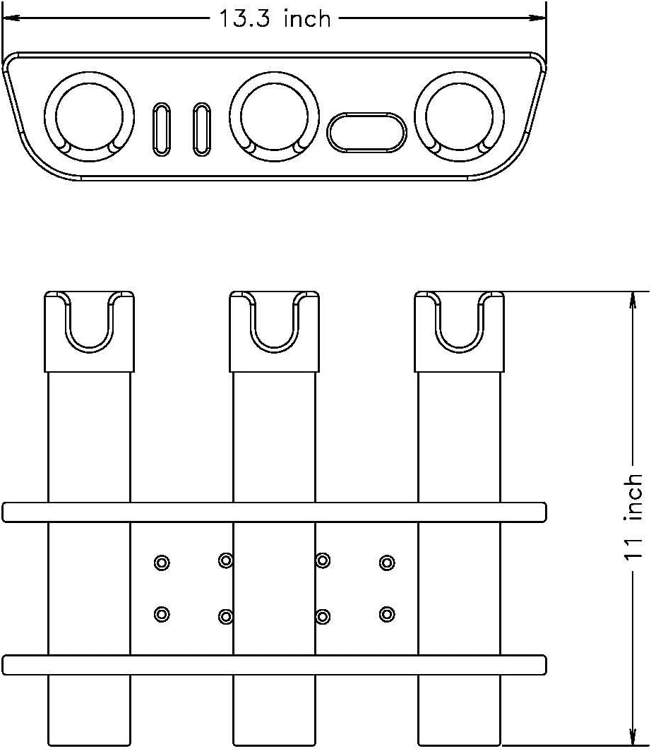 Brocraft Rod Holder for 90 Degree Boat Track System/Lund Sport Track/Versatrack Track/Ranger Track