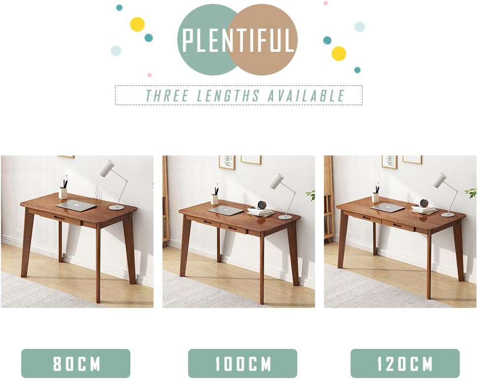 IOTXY Solid Wood Writing Desk - Home Office Laptop Computer Table, Walnut