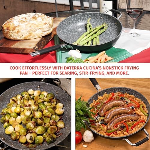 DaTerra Cucina - Ceramic Frying Pan, Induction & Oven, Made In Italy, 9.5" | Made in Italy, Induction Compatible, Oven-Safe up to 450°F, PFAS-free, Ergonomic Handle, Easy Cleanup, Even Heating