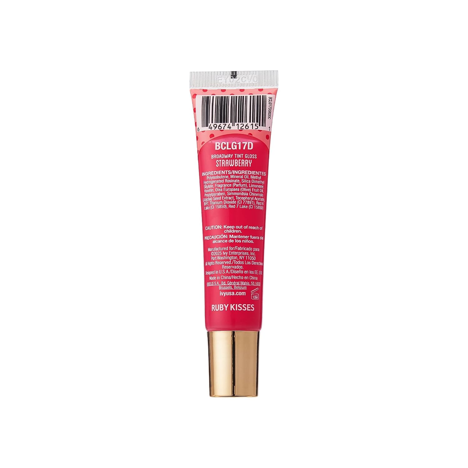 Ruby Kisses Broadway Vita-Lip Clear Lip Gloss (8 Pack), Ultra-Hydrating & Soothing Formula with Vitamins