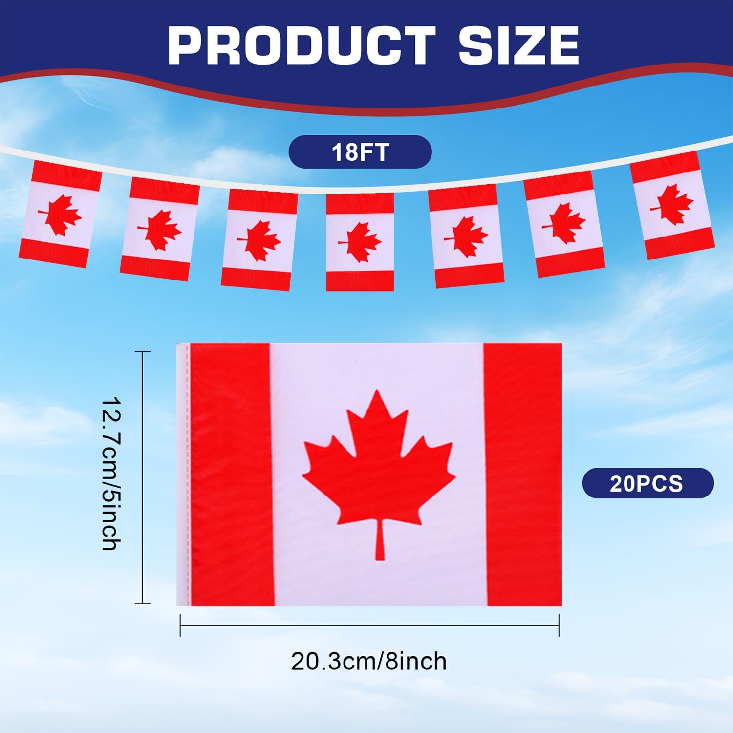 Nicaragua String Flags Banner Mini Small Nicaraguans Flag Bunting Patriotic Hanging Decor,National Holiday, Sports Game, Fiesta & Themed Party,18 Feet 20 Flags