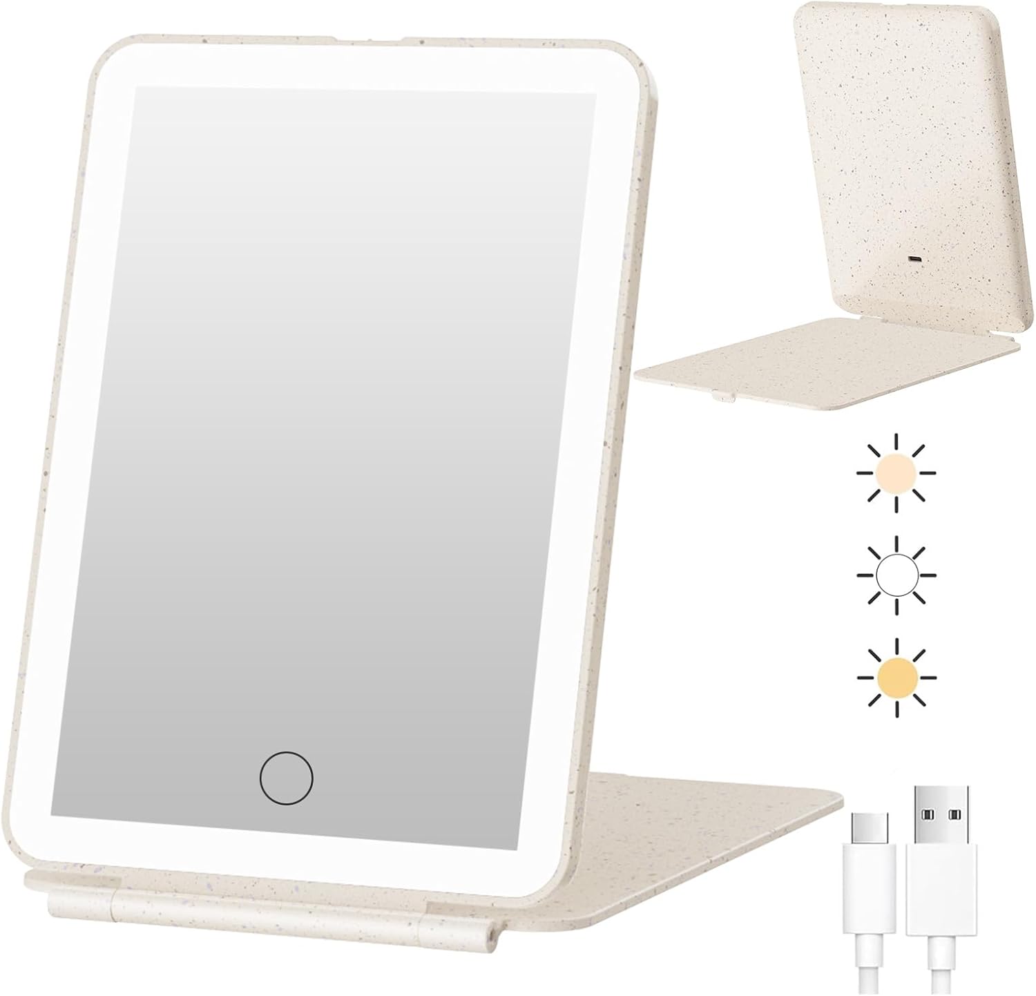 FUNTOUCH Rechargeable Travel Makeup Mirror with 72 Led Lights