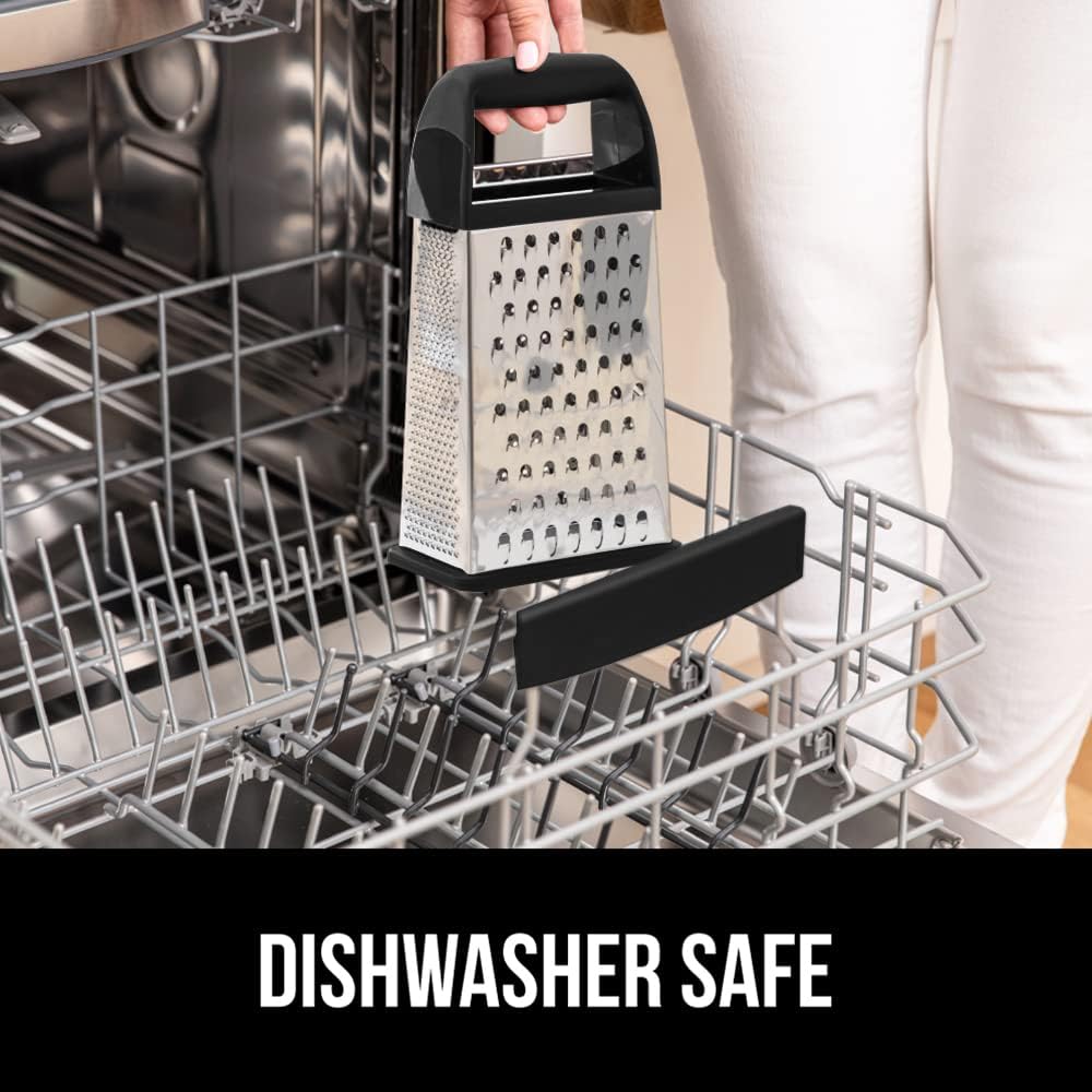 GORILLA GRIP® XL 4-Sided Stainless Steel BPA-Free Cheese Grater, Black
