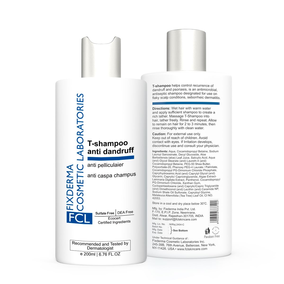 FCL 2% Salicylic Acid T-Shampoo with 1% Tea Tree Oil | Dandruff Shampoo