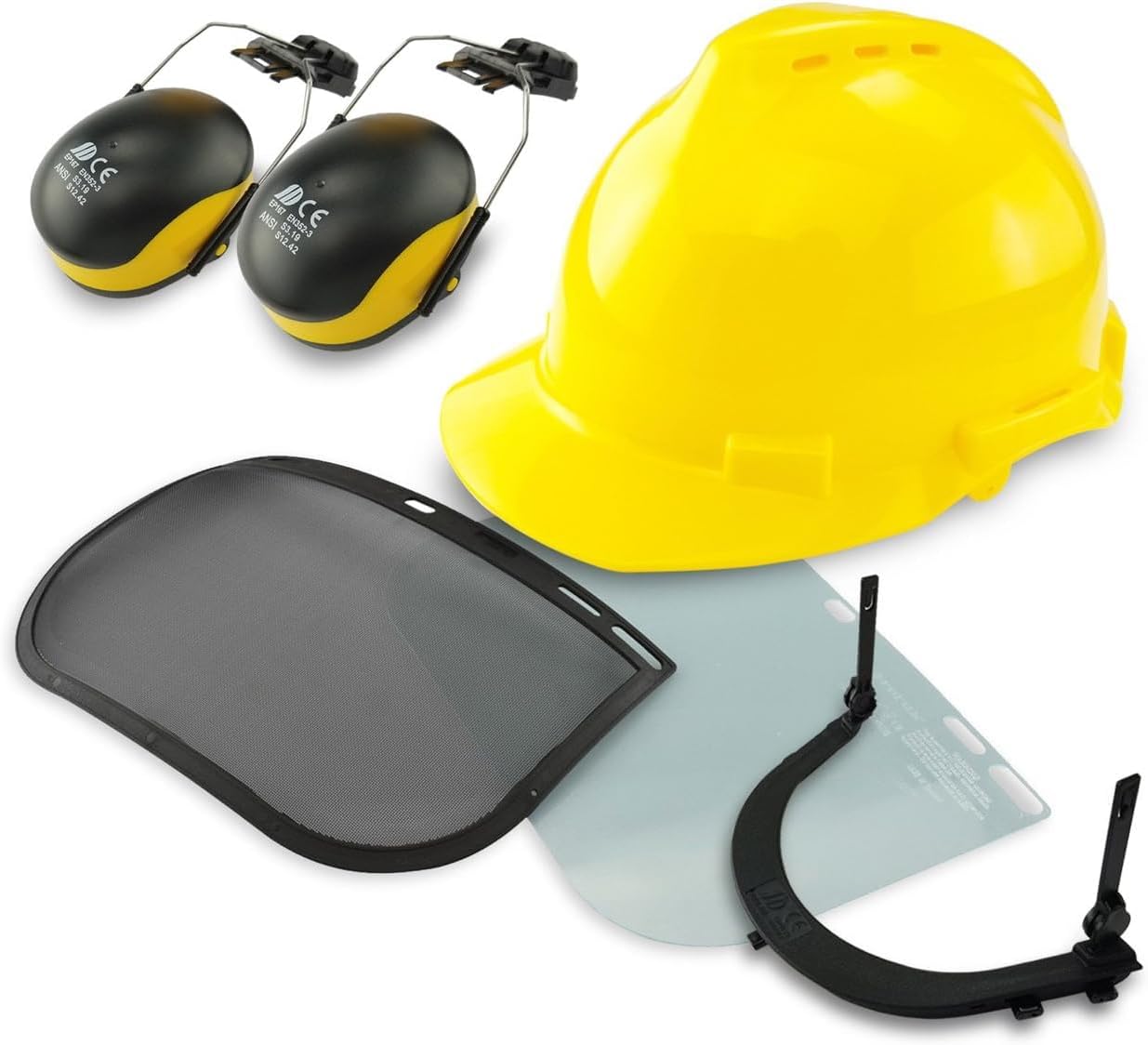 NEIKO 53880A Forestry Helmet for Safety with Shield and Earmuffs, Chainsaw Helmet with Face Shield, Hard Hat Safety Gear Equipment