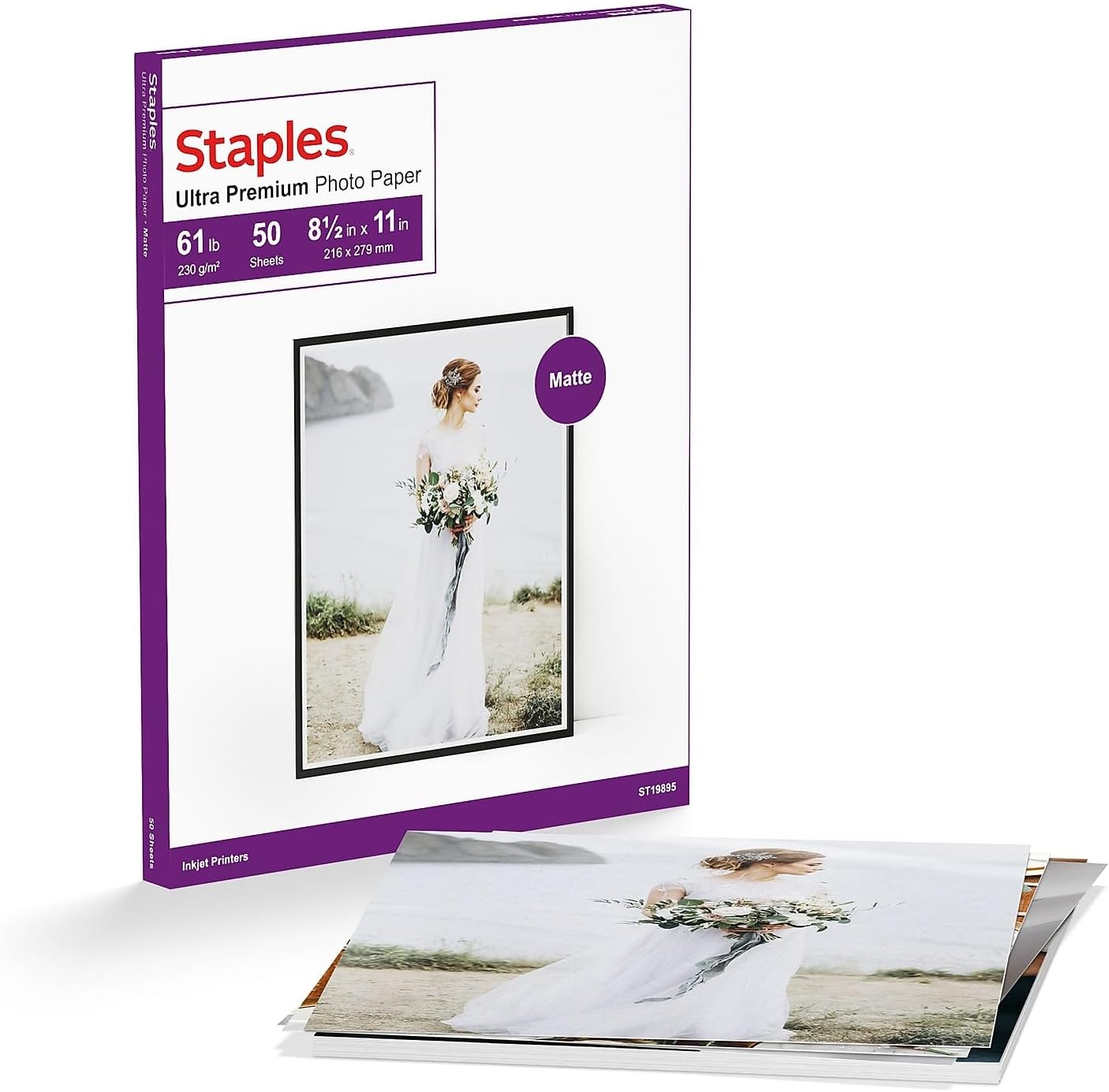 Staples Photo Supreme Paper, 8 1/2" x 11", Double Sided Matte, 50/Pack, For Office, School & Home