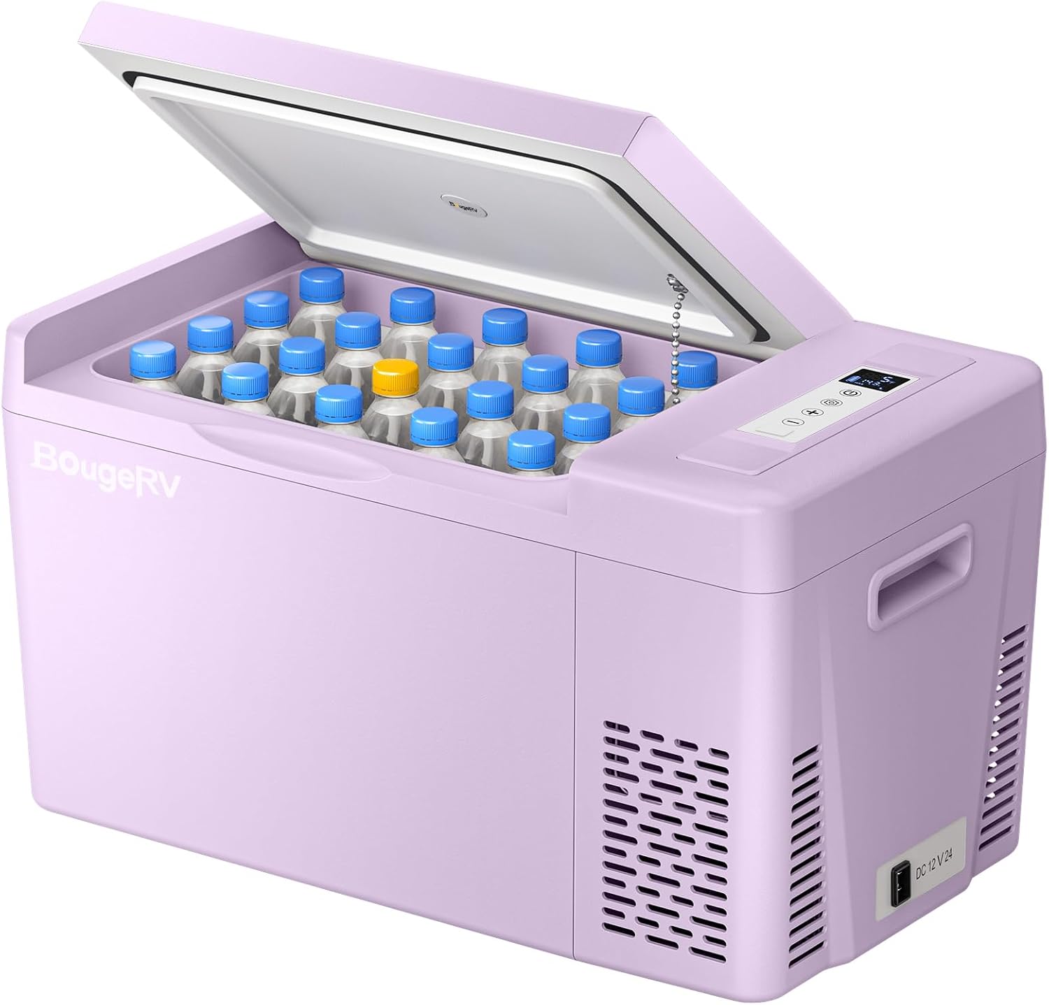 BougeRV 12v refrigerator 23 Quart, -8℉~50℉ Portable Freezer for Car, Grey