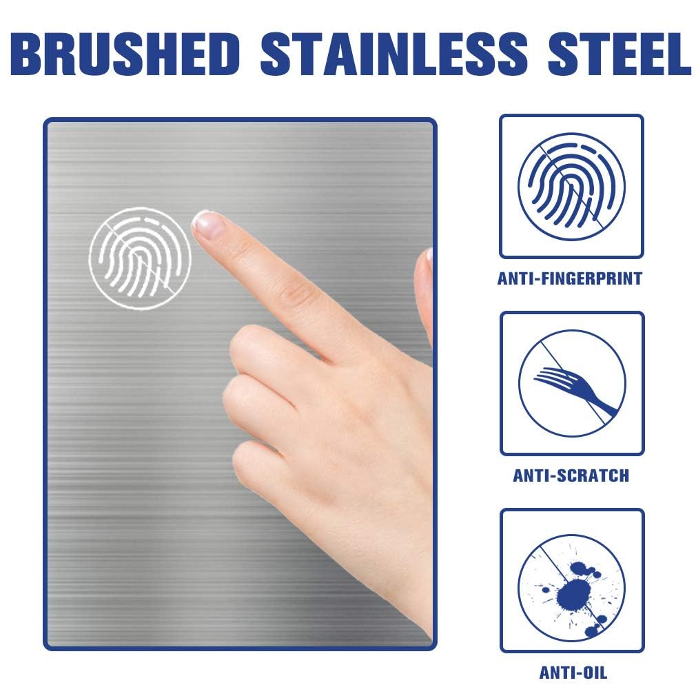 BestOffice | 13 Gallon Stainless Steel Trash Can with Lid | Steel | Automatic Touchless Garbage Can | Odor Control | Modern Oval Design | Easy to Clean | For Kitchen, Bathroom, Office or Home