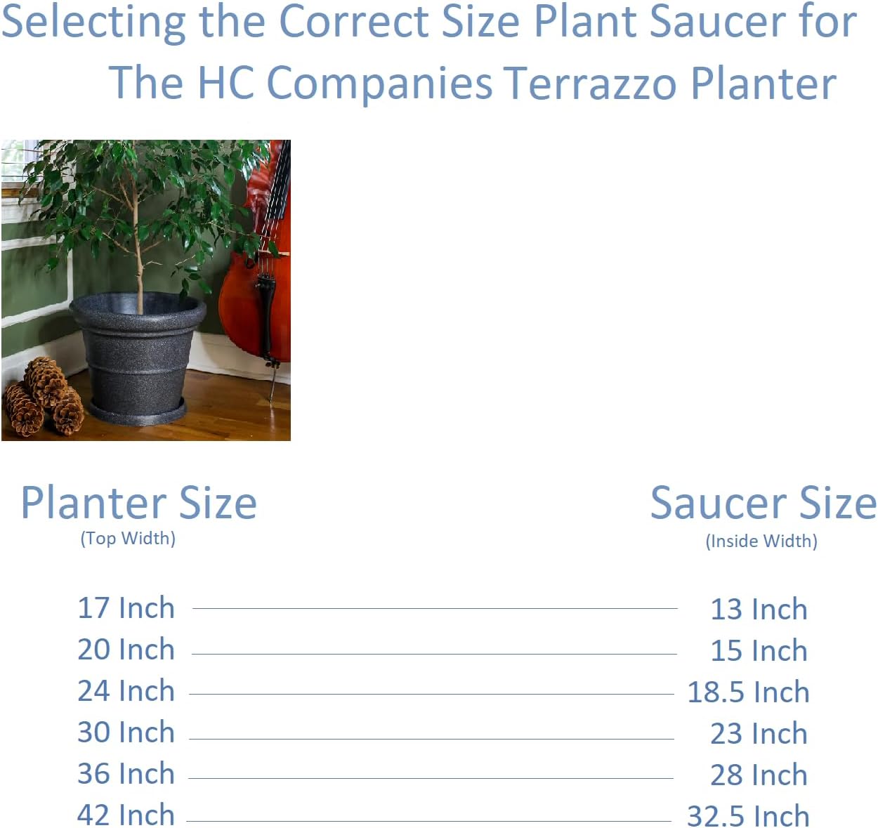 The HC Companies Terrazzo Large Round Plastic Plant Pot w/Rolled Rim - Lightweight & UV Resistant Gardening Pot for Herbs & More - Outdoor & Indoor Plant Pots w/Drainage (17” Black)