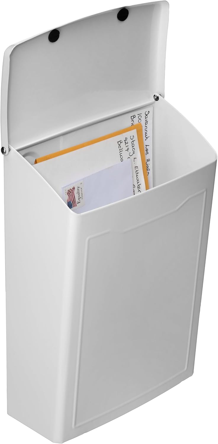 Architectural Mailboxes 2681B Black Marina Wall Mount Mailbox, Small | Galvanized steel build for outside with weather-resistant outdoor construction and a rust-resistant powder-coat finish.