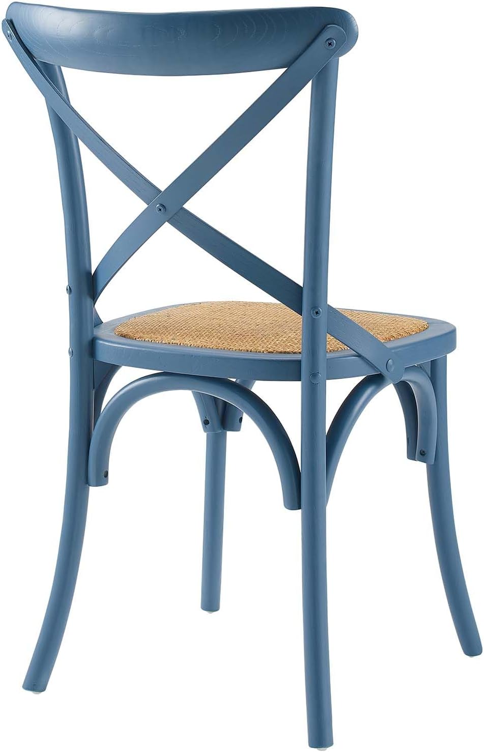 Modway Gear Rustic Modern Farmhouse Elm Wood Rattan Dining Chair in Gray