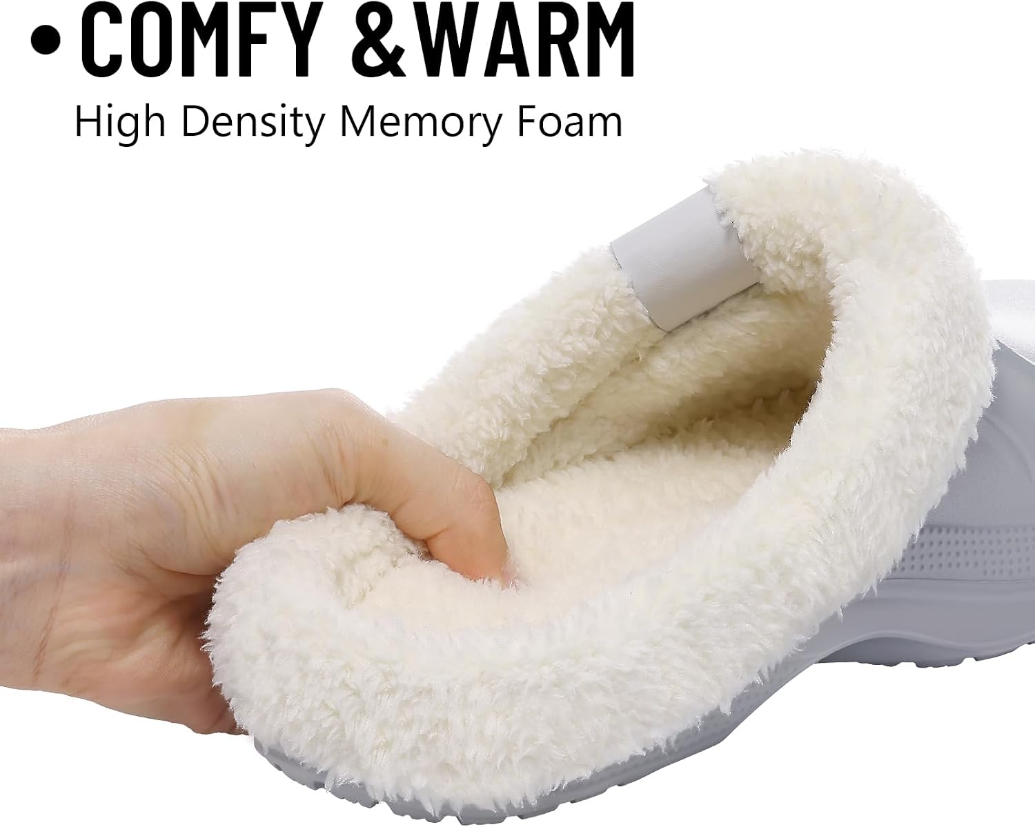 Beslip Fur Lined Clogs for Women & Men Fuzzy Slippers with Memory Foam