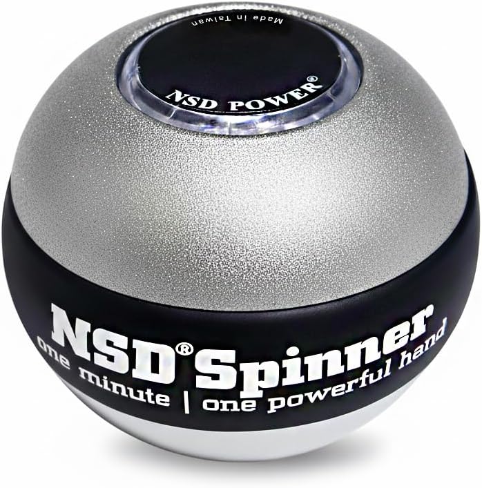 NSD Metallic Titan Spinner Gyro Ball – Grip Strengthener for Forearms, Wrist & Hands – String Start Design, Up to 15