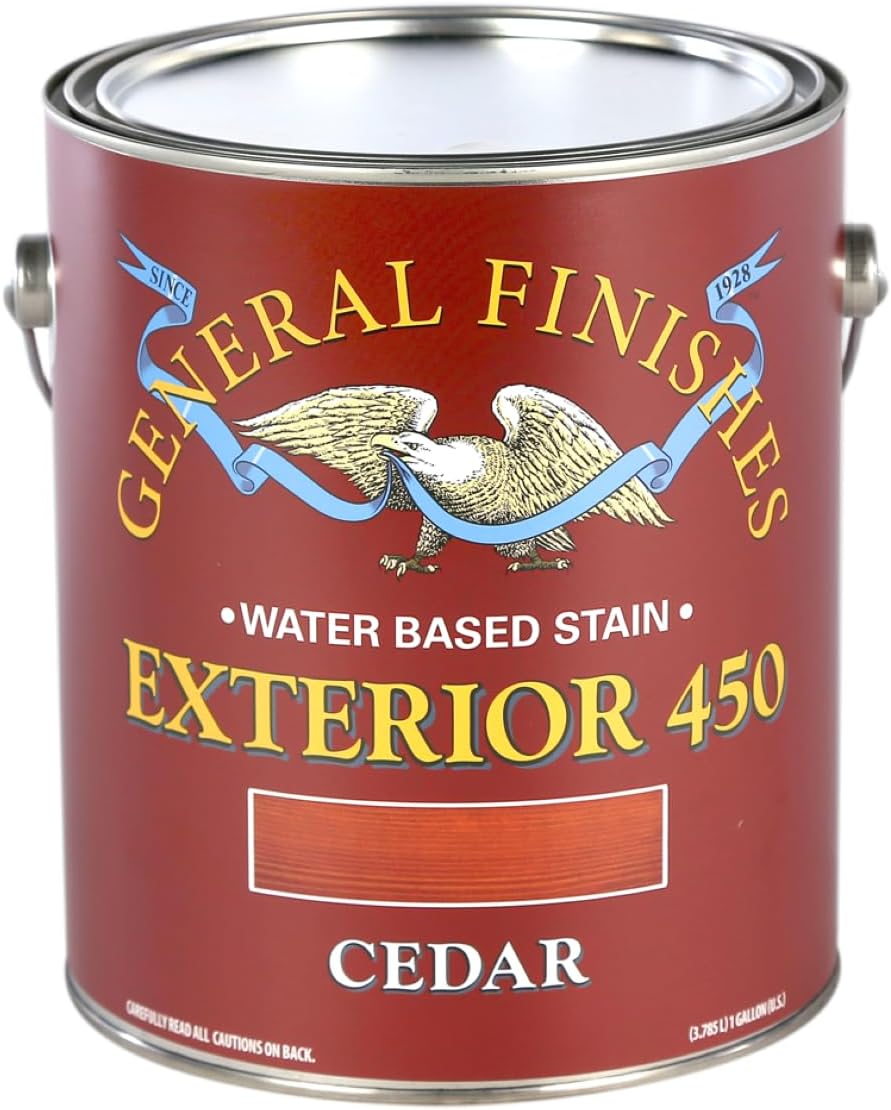 General Finishes Exterior 450 Water Based Wood Stain, 1 Quart, Cedar