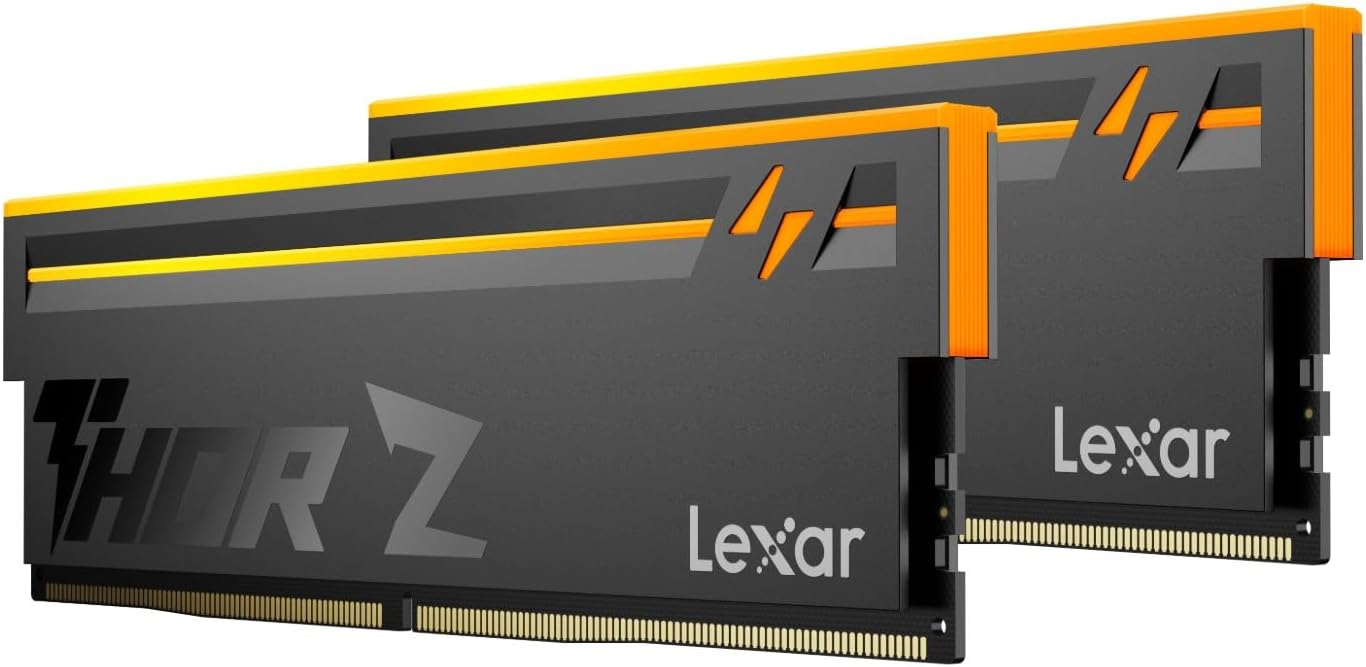 Lexar Thor Z RGB DDR5 RAM 32GB Kit (2x16GB) 6000MHz CL38 DRAM 288-Pin UDIMM | Supports Intel XMP 3.0 & AMD EXPO On-die ECC, PMIC, 1.35V High-Performance PC Computer Memory for Gaming, AI