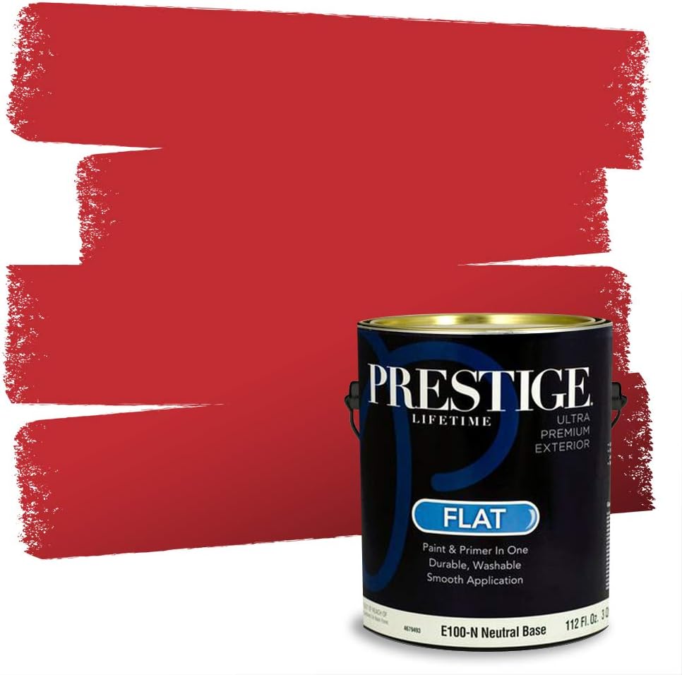 PRESTIGE Paints Exterior Paint and Primer In One, 1-Gallon, Satin, Comparable Match of Sherwin Williams* Real Red*