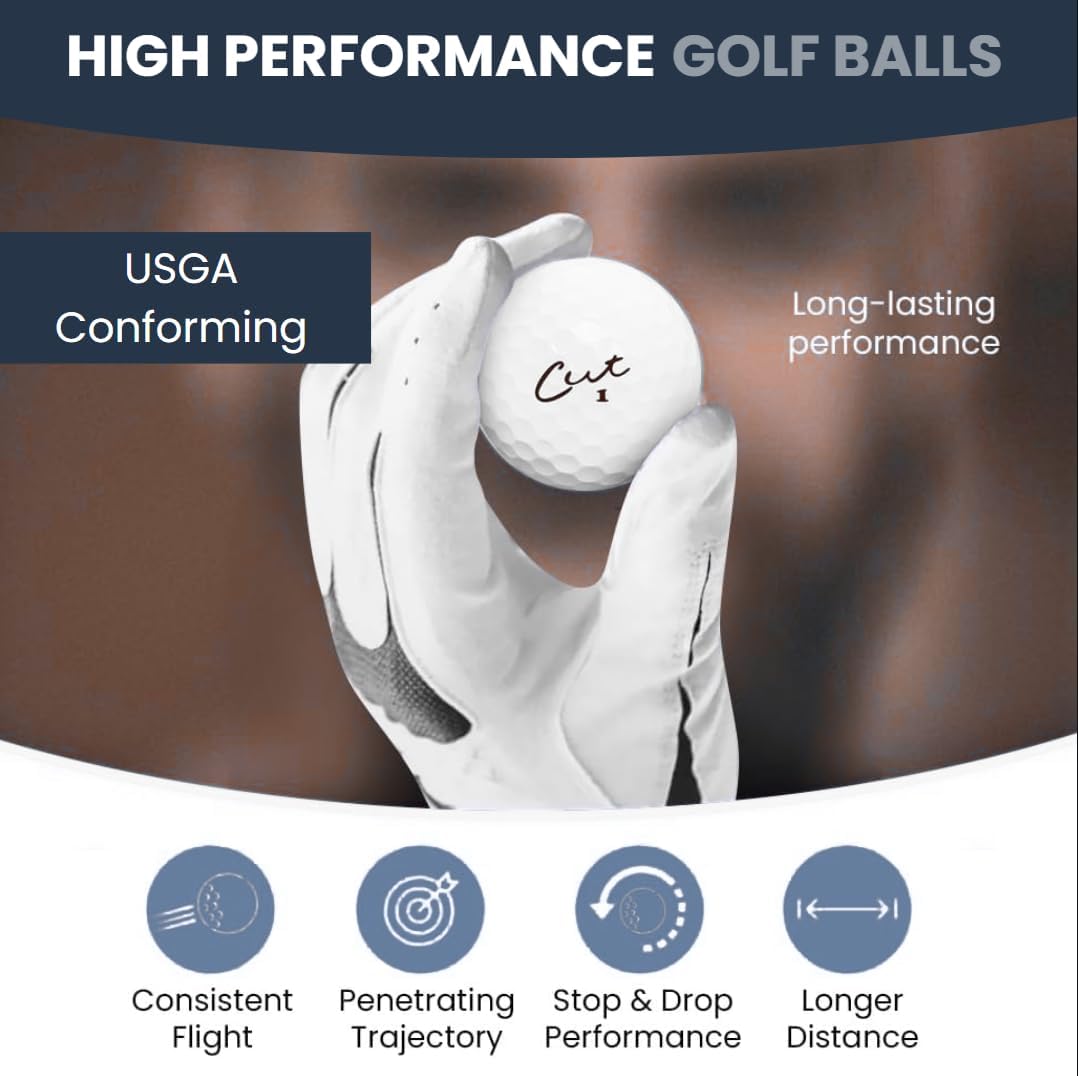Cut Blue Golf Balls, 4 Piece Urethane (One Dozen)