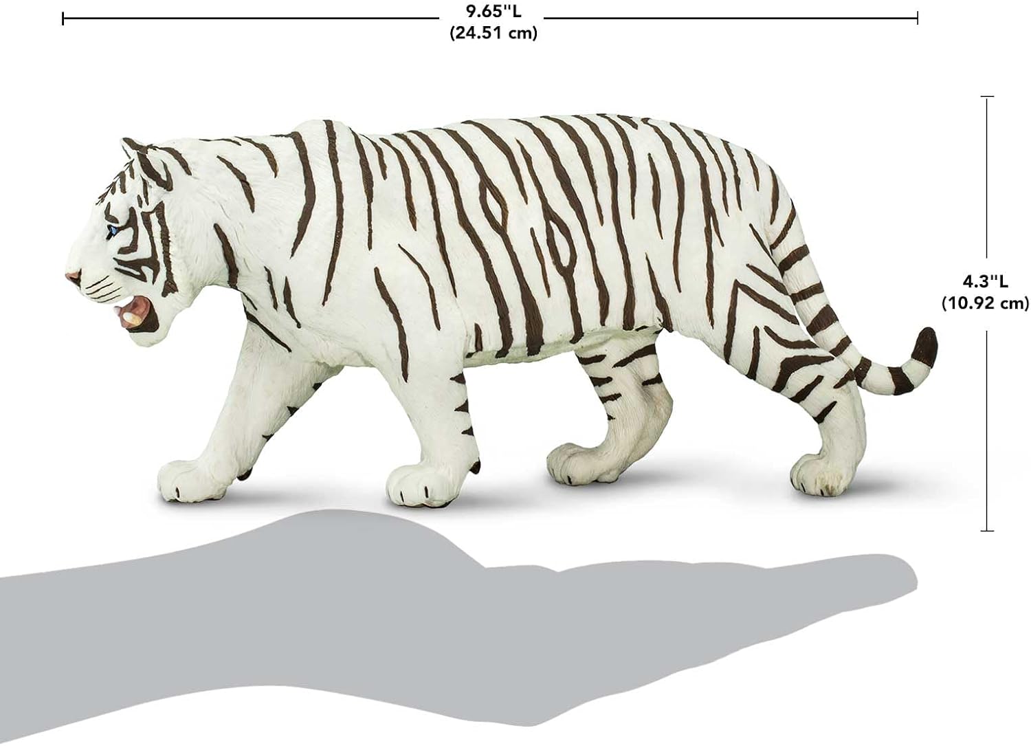Safari Ltd. White Siberian Tiger Figurine - Detailed 10" Plastic Model Figure - Fun Educational Toy for Boys, Girls & Kids Ages 3+