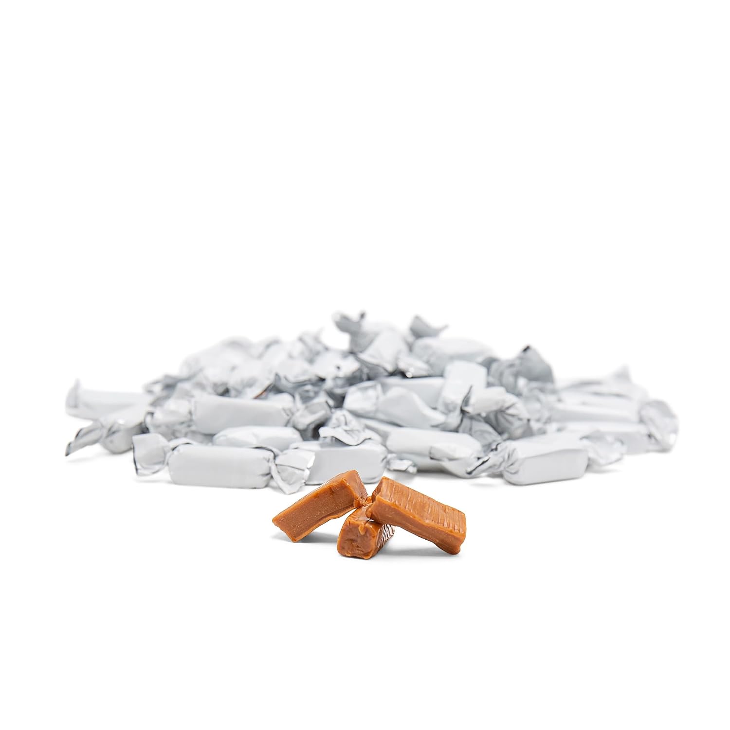 Candy Envy - Individually Wrapped Caramels - White Wrapper - 2 Pound Bulk White Candy