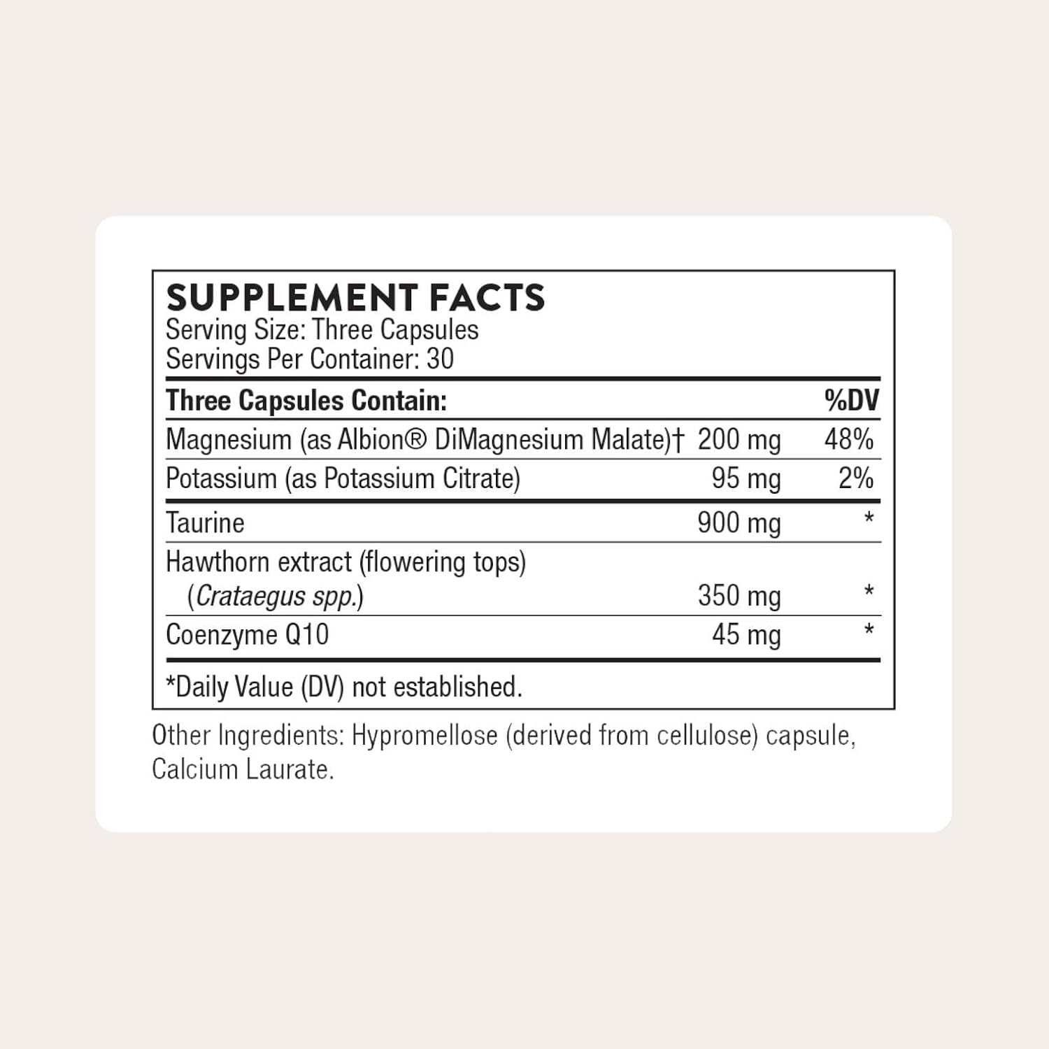 THORNE - Heart Health Complex - with CoQ10, Taurine and Hawthorn - Coenzyme Q10 Supplement with Minerals, Amino Acids, and Botanicals - 90 Capsules