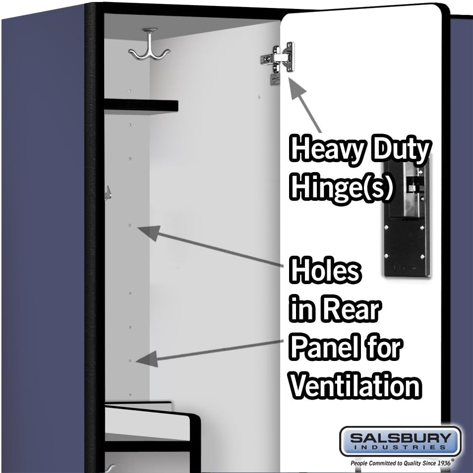 Salsbury Industries 2-Tier S-Style Extra Wide Designer Wood Locker with Three Wide Storage Units, 6-Feet High by 18-Inch Deep, Mahogany