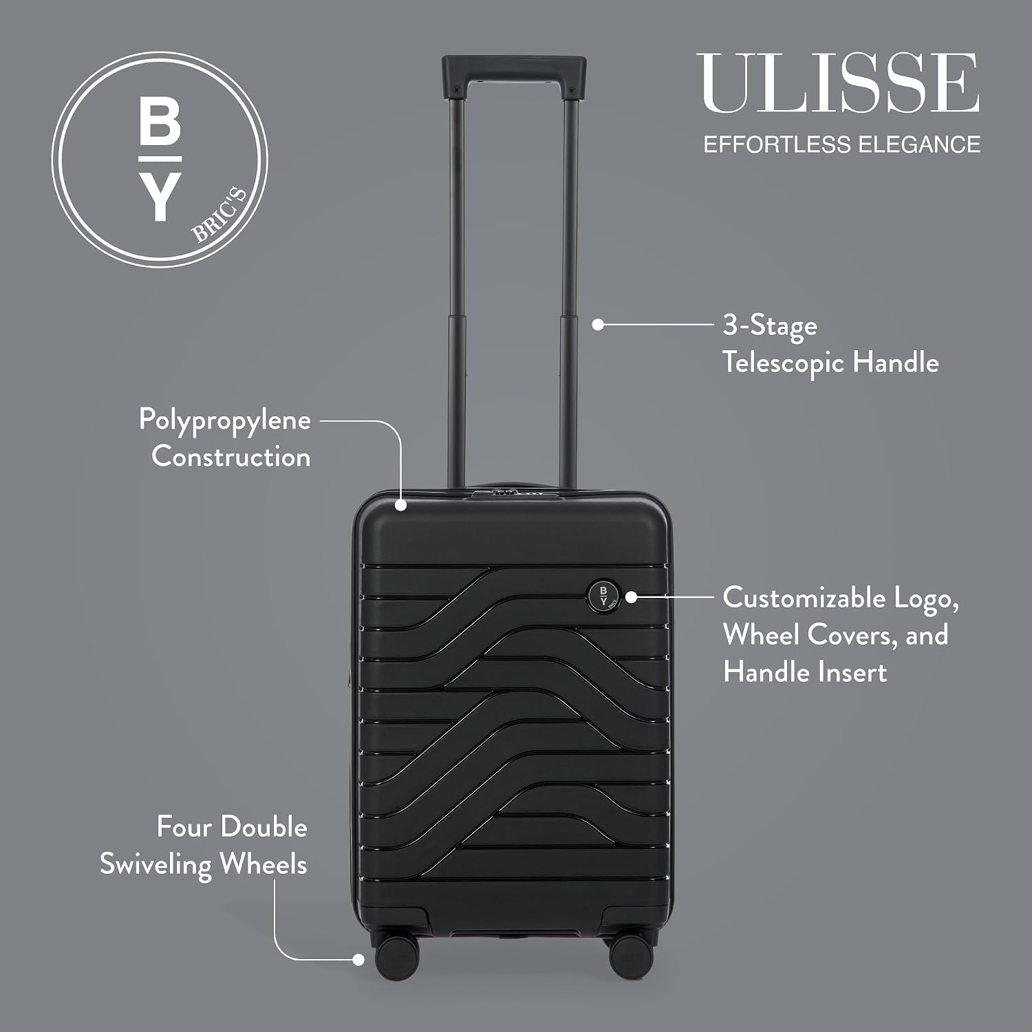 Bric's B|Y Ulisse Checked Luggage with Spinner Wheels – Expandable Lightweighted Hard Shell Suitcase, TSA Combination Lock - Removeable Wash Bag Included - 30 Inch, Mango