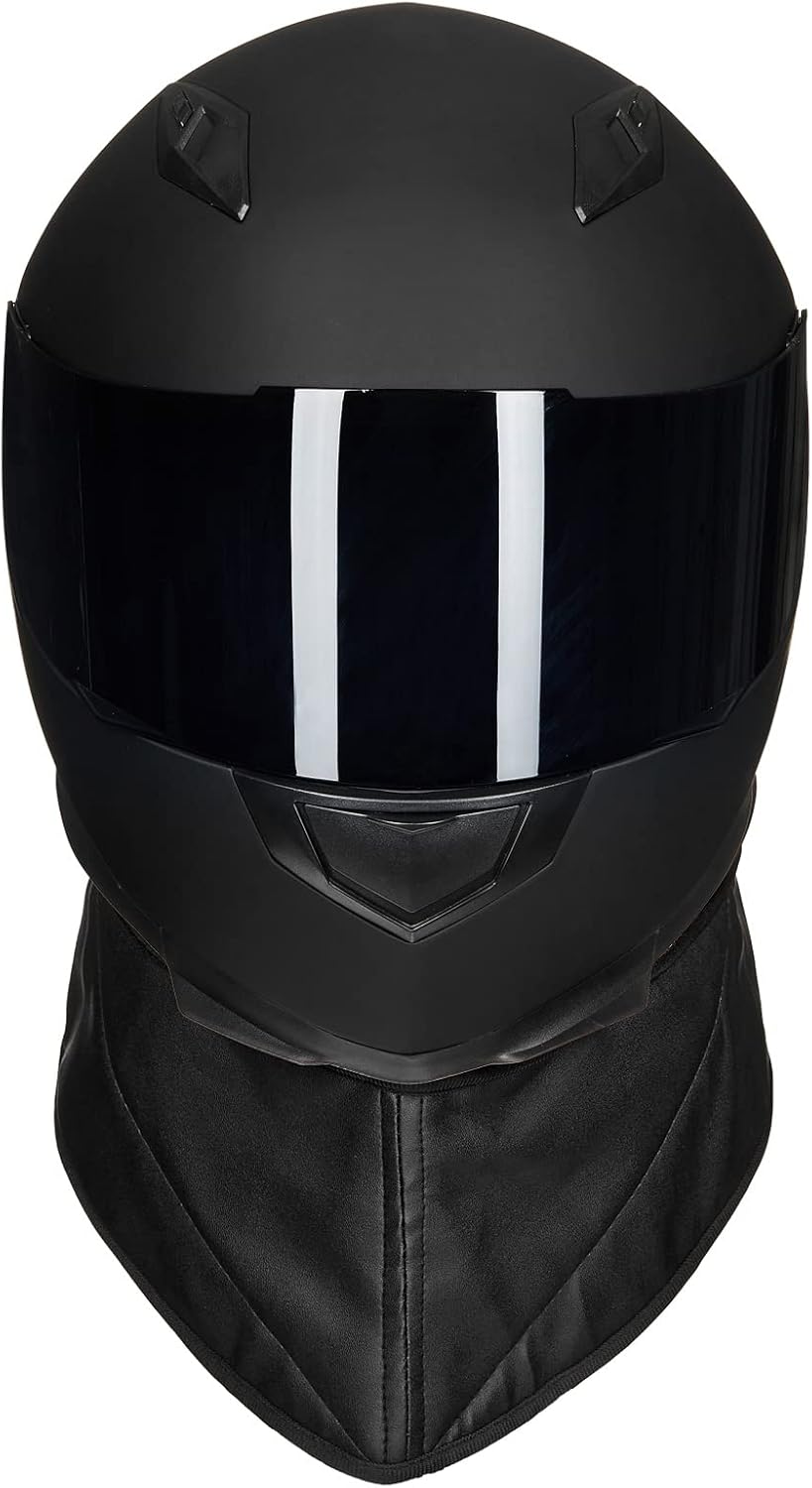 ILM Full Face Motorcycle Street Bike Helmet with Removable Winter Neck Scarf + 2 Visors DOT Model ILM-313