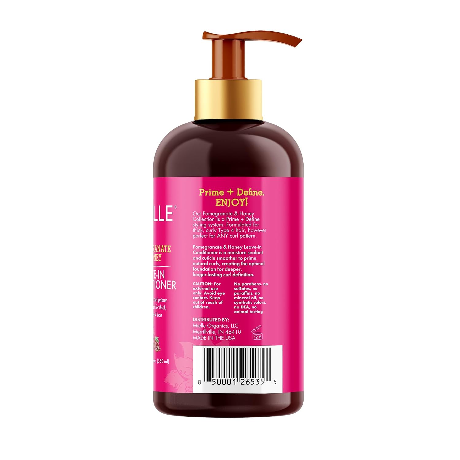 Mielle Organics Pomegranate & Honey Leave-In Conditioner for Curly Hair - Moisturizing Detangler & Curly Hair Treatment to Help Repair Damage