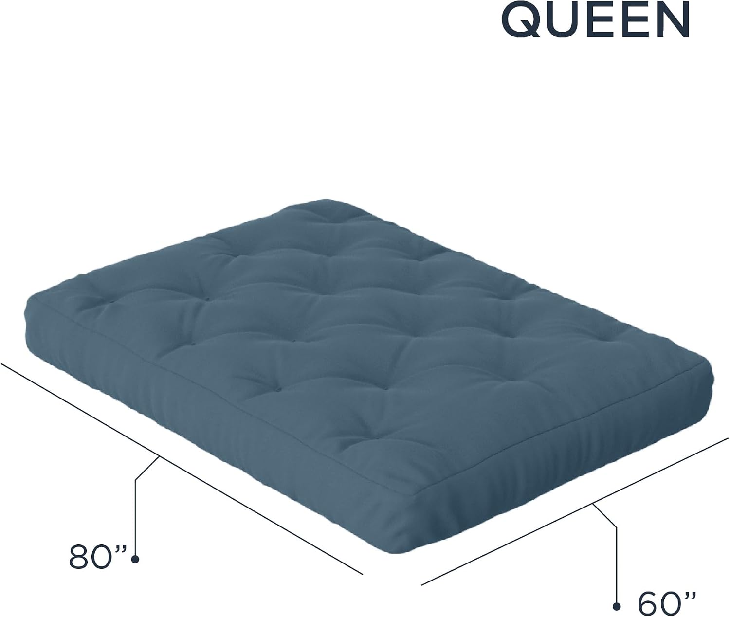 Royal Sleep Products by The Futon Factory 12 inch Foam Futon Mattress - Solid Black Fabric - Full Size - CertiPUR Certified Foams - Made in USA - (Frame not Included)