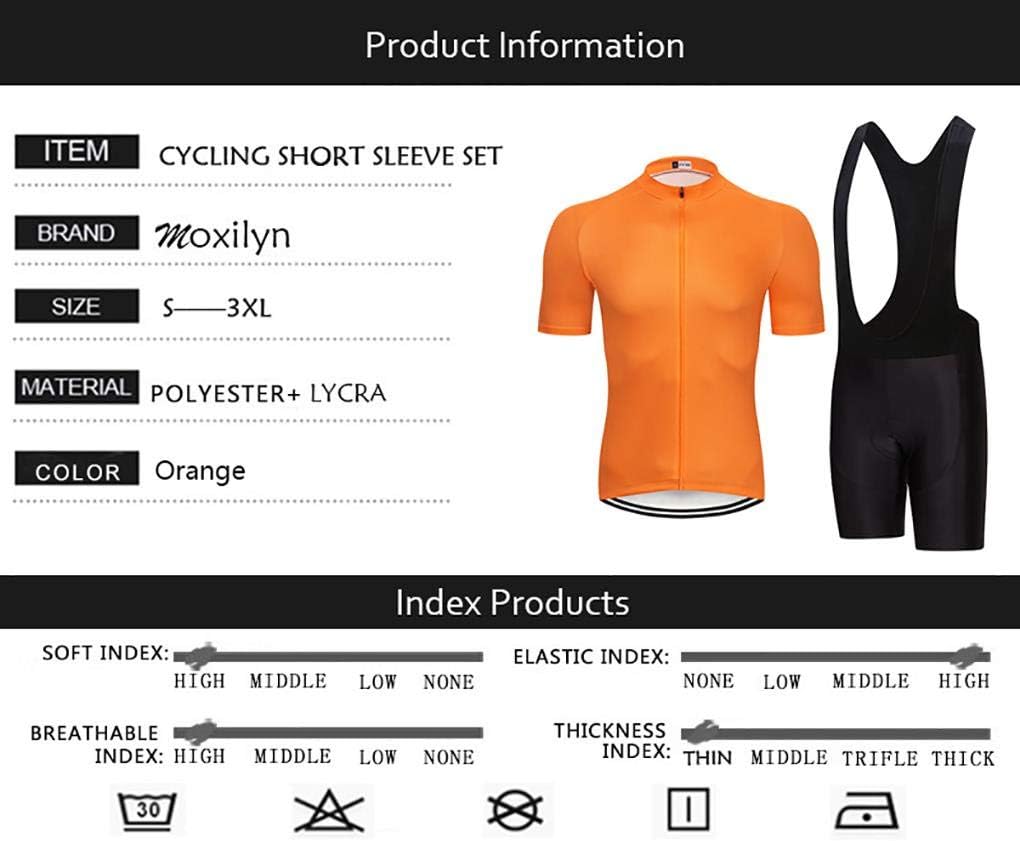 Men's Quick-Dry Cycling Jersey Set Road Bike Bicycle Shirt + Bib Shorts with 9D Gel Pad MTB Riding Clothing Kit