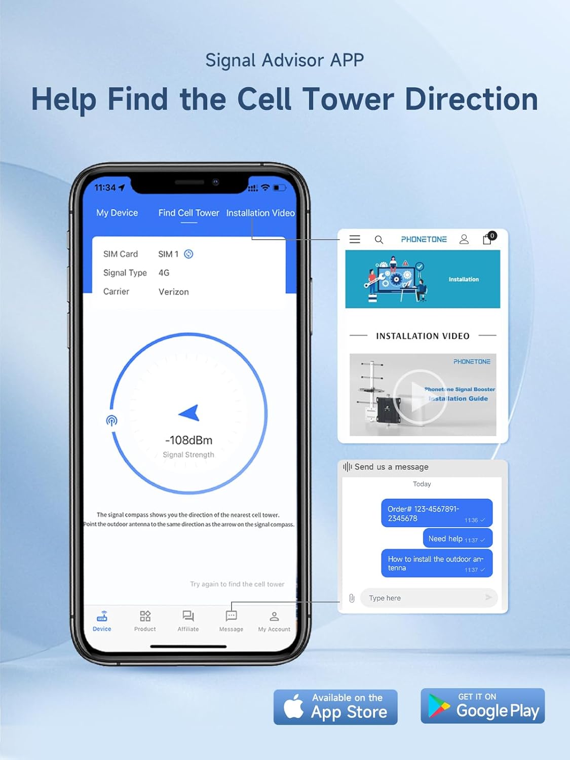 Phonetone Cell Phone Signal Booster for Band 12,13,17