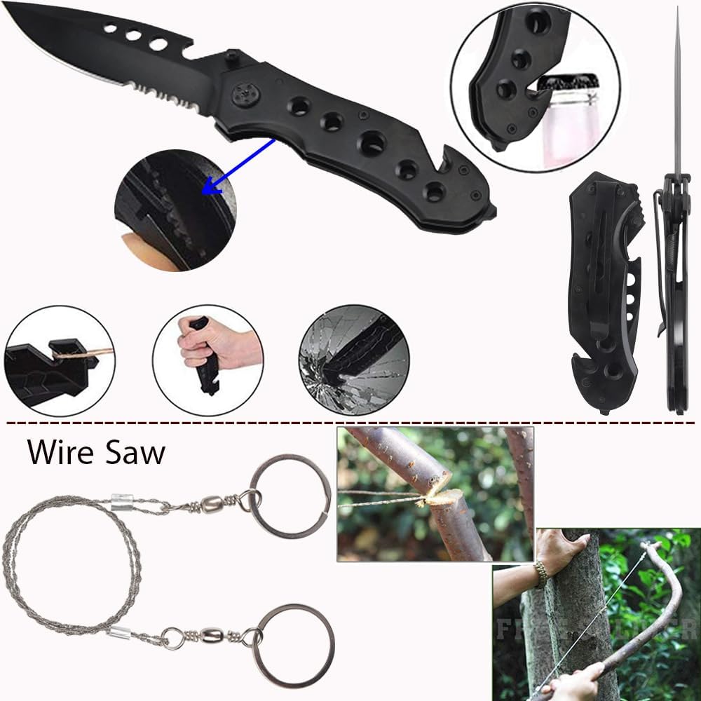 Survival Kit with Emergency Gear for Camping, Hiking & Outdoor Survival