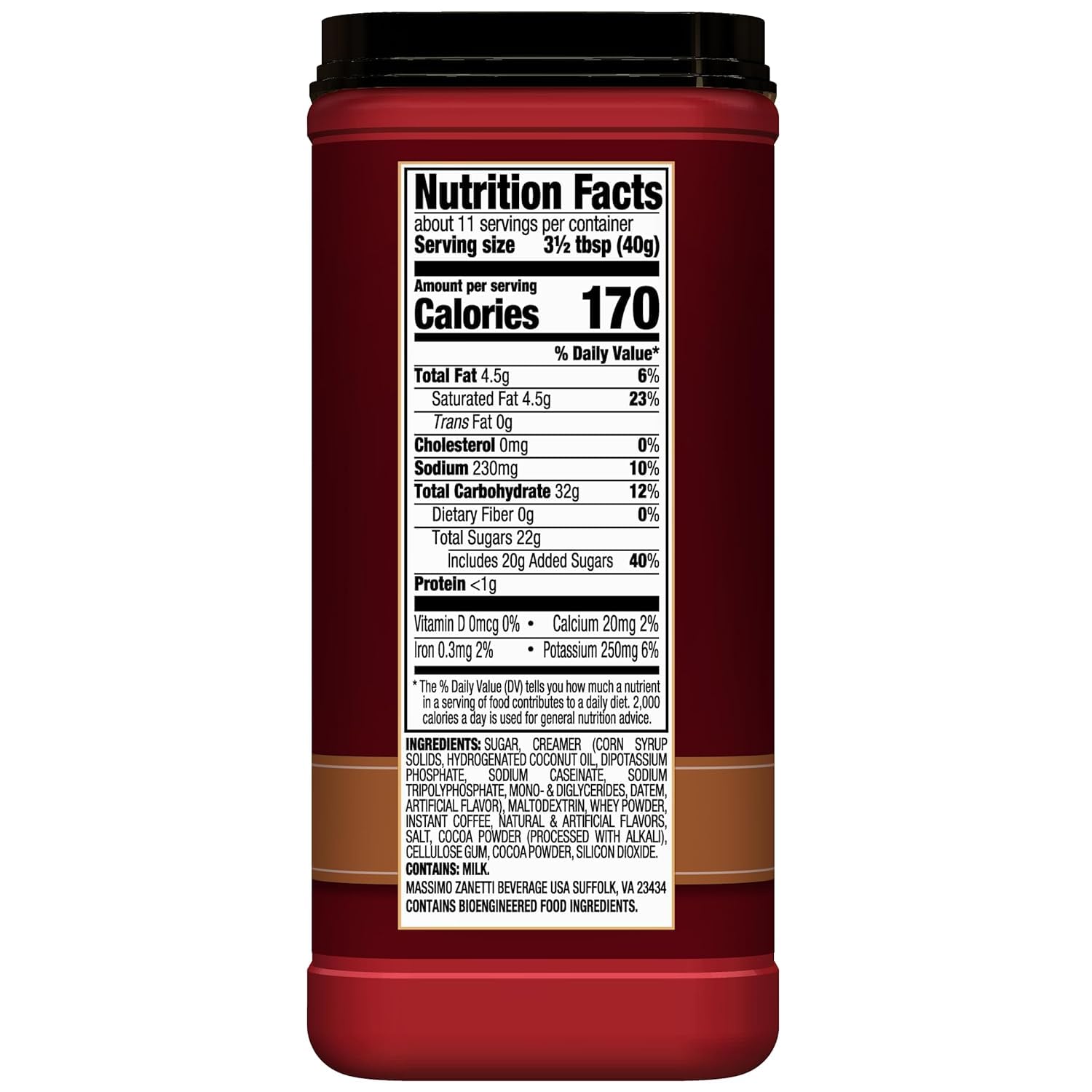 Hills Bros. Cappuccino Mix – Rich, Frothy Coffeehouse-Tasting Instant Drink Mix – Quick and Easy Preparation – Perfect for Hot & Iced Drinks & Creaming Coffee – Double Mocha, 1 Pack of 16oz